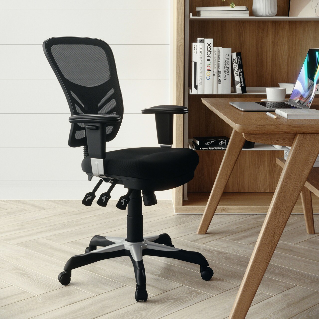 Emma and Oliver Mid-Back Mesh Multifunction Executive Swivel Ergonomic Office Chair with Adjustable Arms